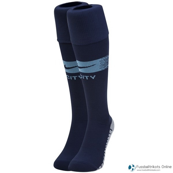 Manchester City Socken Heim 2018-19 Blau Fussballtrikots Günstig